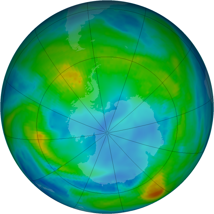 Antarctic ozone map for 05 May 1983